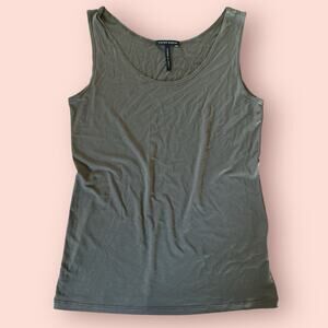 Sarah Pacini Women Medium 2 Brown Tank Top Modal Stretch Quiet Luxury Lagenlook